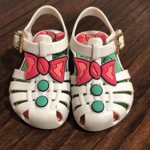 Mini Melissa white and pink bow sandal